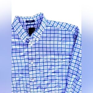 Dockers Battery Street Classic Fit Button Down - Mens Size Medium Blue Plaid